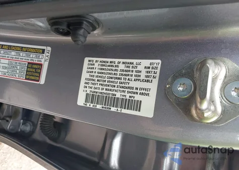 2017 Honda Cr-V Ex-L/Ex-L Navi из США, поврежденный, VIN 7FARW1H82HE021584